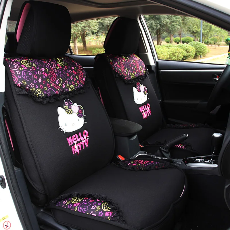 girls' women's cute lace cartoon hello kitty universal car seat cover set for all car models
girls' women's cute lace cartoon hello kitty universal car seat cover set for all car models