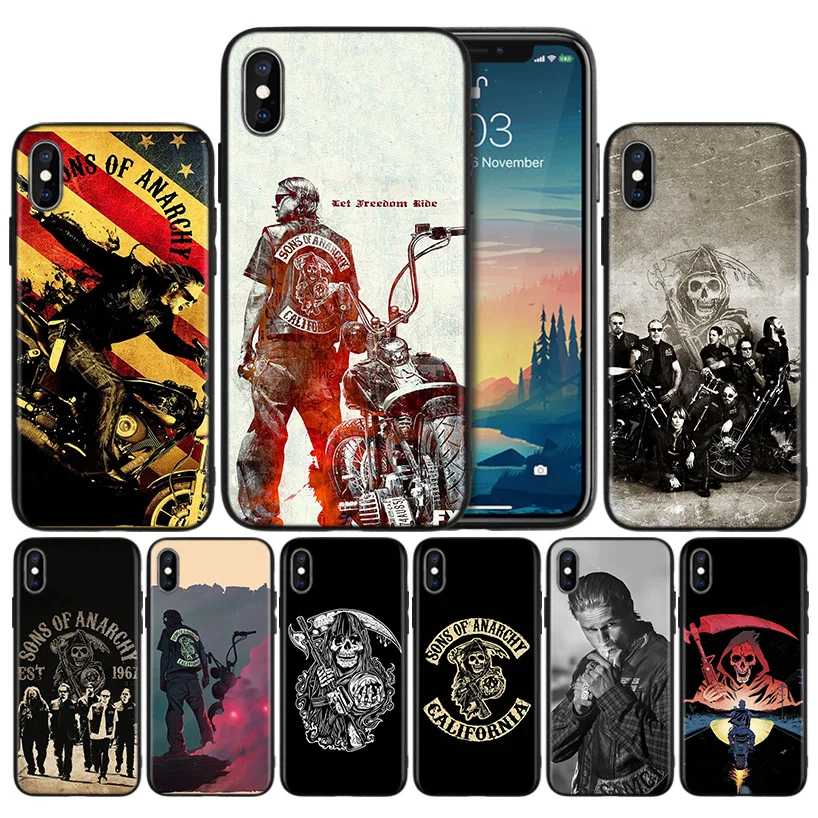 American TV Sons of Anarchy Soft Black Silicone Case Cover for iPhone 7 8 XS Max XR X 6 6S 5 5C 5S SE Plus Back Protective
American TV Sons of Anarchy Soft Black Silicone Case Cover for iPhone 7 8 XS Max XR X 6 6S 5 5C 5S SE Plus Back Protective