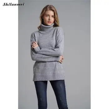 Women Simple Sweater 2019 Autumn Winter Fashion Pullovers Sweater Ladies Elegant Khaki Solid Long Sleeve Turtleneck Pullovers
Women Simple Sweater 2019 Autumn Winter Fashion Pullovers Sweater Ladies Elegant Khaki Solid Long Sleeve Turtleneck Pullovers