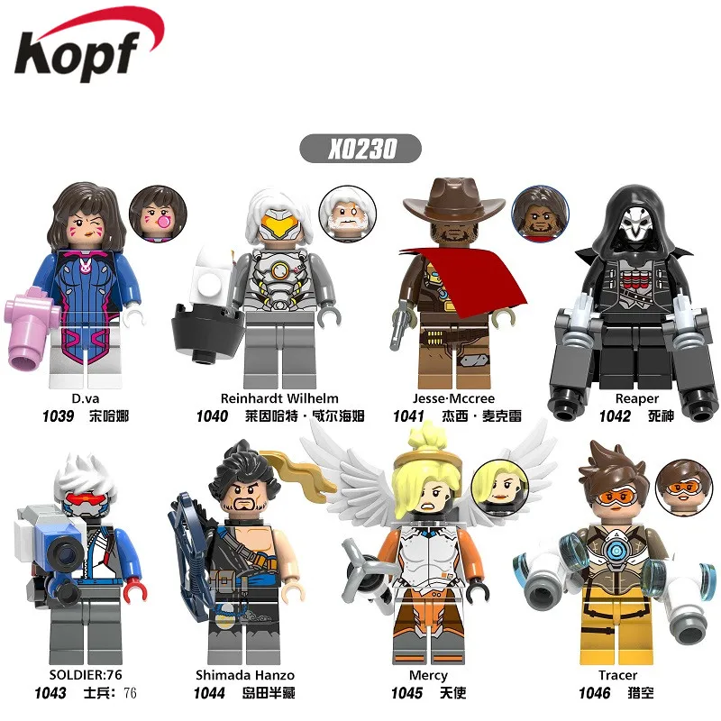 Single Sale Building Blocks D.Va Reinhardt Wilhelm Jesse.Mccree Reaper Soldier76 Shimada Hanzo Figures For Children Toys X0230
Single Sale Building Blocks D.Va Reinhardt Wilhelm Jesse.Mccree Reaper Soldier76 Shimada Hanzo Figures For Children Toys X0230