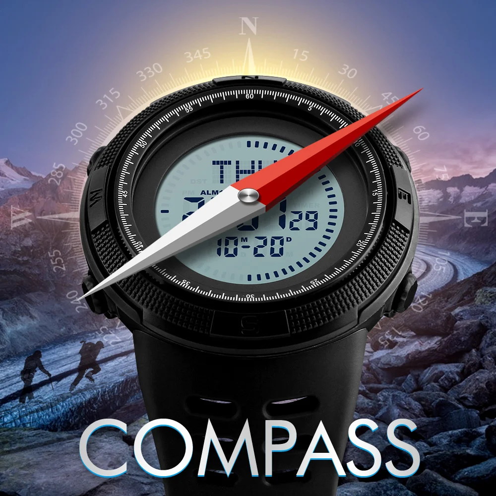 Top Brand SKMEI Compass Watches Men Fashion Outdoor Sport Waterproof Digital Men's Watch Countdown Military WristWatches 1254
Top Brand SKMEI Compass Watches Men Fashion Outdoor Sport Waterproof Digital Men's Watch Countdown Military WristWatches 1254