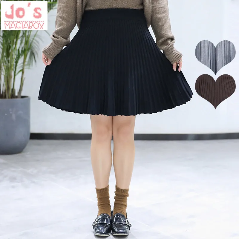 Plus Size Women A-Line Skirts 2019 Autumn Korean Female Sweet Thin Mini Pleated Skirts Plus Size Solid Cotton Knitting Skirts
Plus Size Women A-Line Skirts 2019 Autumn Korean Female Sweet Thin Mini Pleated Skirts Plus Size Solid Cotton Knitting Skirts