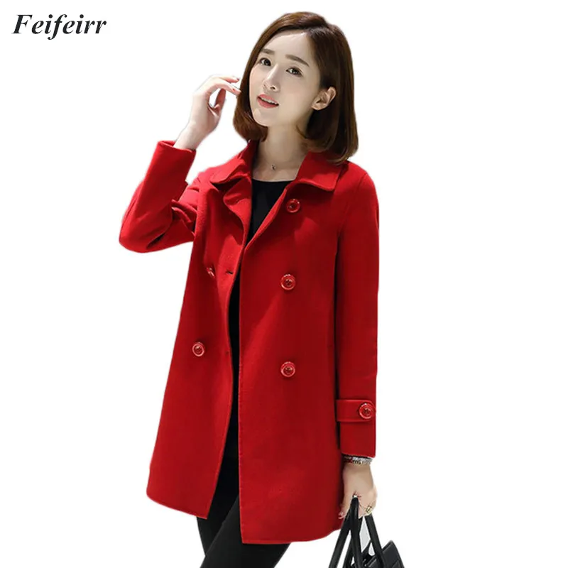 2018 New Korean version Slim was thin Wool Blend Female's Coat Double Breasted Solid Elegant Fashion woolen coat Abrigos
2018 New Korean version Slim was thin Wool Blend Female's Coat Double Breasted Solid Elegant Fashion woolen coat Abrigos