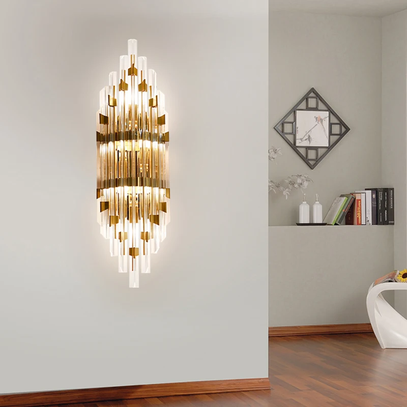 luxury crystal wall lamp lustres sconce light AC110V 220V appliques luminaires murales bedroom wall lights
luxury crystal wall lamp lustres sconce light AC110V 220V appliques luminaires murales bedroom wall lights