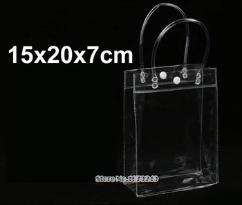 15x20x7cm Clear display clothing bags, Transparent gift plastic bags handle cosmetic bag pack
15x20x7cm Clear display clothing bags, Transparent gift plastic bags handle cosmetic bag pack