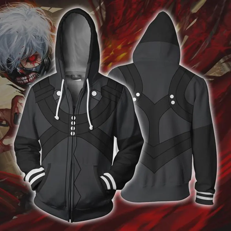 Tokyo Ghoul Kaneki Ken Cosplay Costume Zipper Hooded 3D Printed Jacket Hoodie Unisex Fashion Sportswear Casual Sweatshirts Top
Tokyo Ghoul Kaneki Ken Cosplay Costume Zipper Hooded 3D Printed Jacket Hoodie Unisex Fashion Sportswear Casual Sweatshirts Top