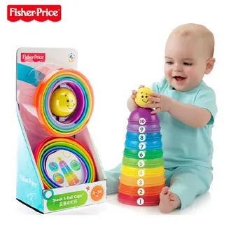 Fisher-Price Brilliant Basics Stack & Roll Cups Children Educational Toy Pierwsze Klocki Malucha K7166 For Kid Birthday Gift
Fisher-Price Brilliant Basics Stack & Roll Cups Children Educational Toy Pierwsze Klocki Malucha K7166 For Kid Birthday Gift