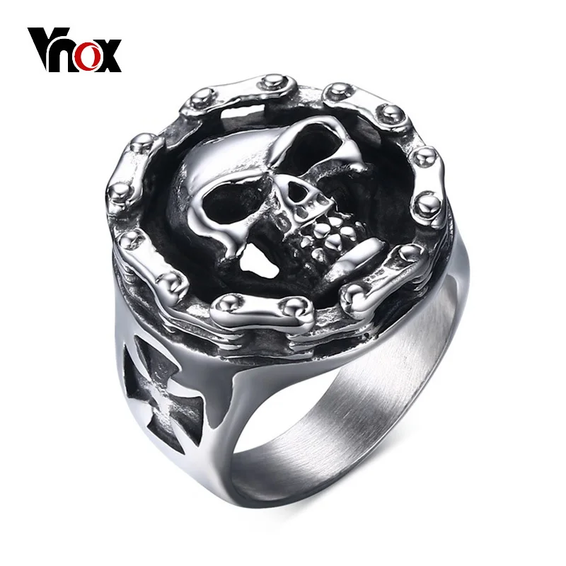 Vnox Punk Hollow Men Ring Bike Chain Design Cross Rings Stainless Steel Casting Male Jewelry Rock Hip-hop Chunky Alliance
Vnox Punk Hollow Men Ring Bike Chain Design Cross Rings Stainless Steel Casting Male Jewelry Rock Hip-hop Chunky Alliance
