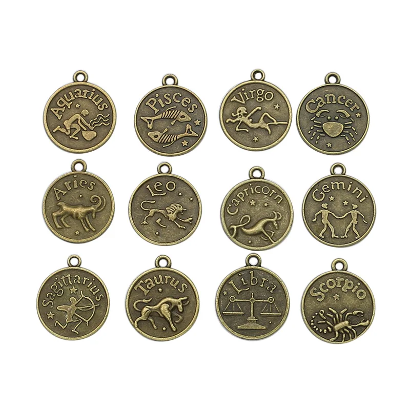 KJjewel Antique Silver Bronze Plated Zodiac all Constellation Charm Pendant Jewelry DIY Making Accessories Handmade 20x18mm
KJjewel Antique Silver Bronze Plated Zodiac all Constellation Charm Pendant Jewelry DIY Making Accessories Handmade 20x18mm