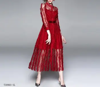 European style 2019 New arrivals summer Spring fashion women clothes temperament solid color lace vintage dress T3096
European style 2019 New arrivals summer Spring fashion women clothes temperament solid color lace vintage dress T3096