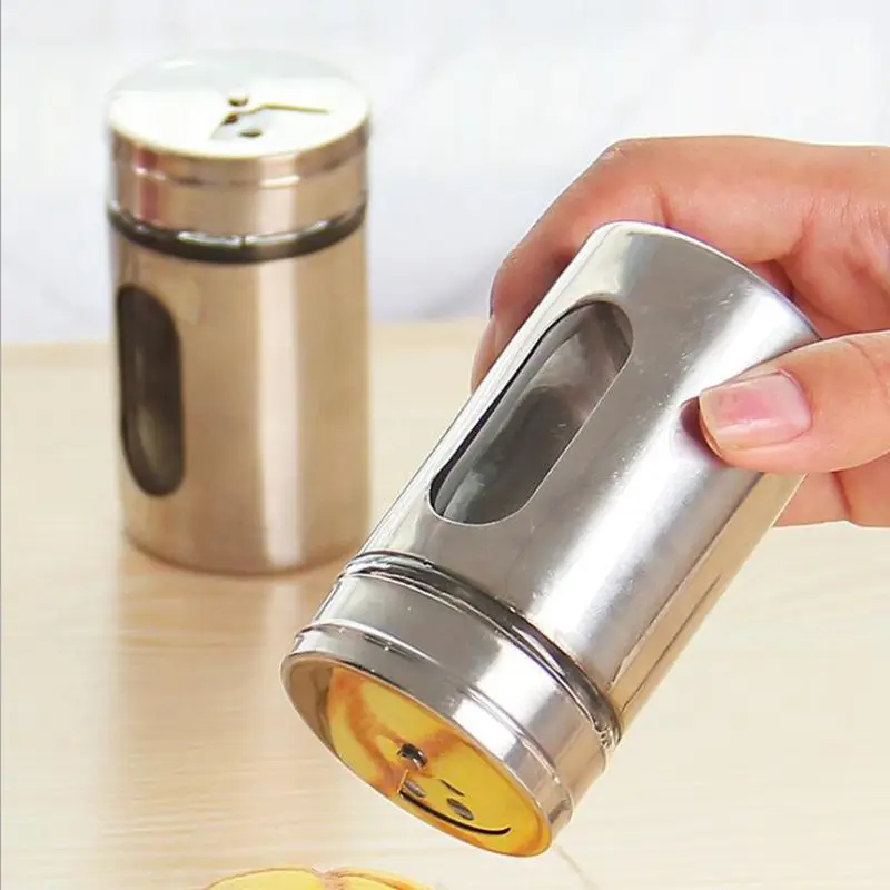 Glass Stainless Steel Spice Jar Kitchen Seasoning Sprays Jar Bottle Glass Pepper salt Shaker Cruet Condiment Cooking tools
Glass Stainless Steel Spice Jar Kitchen Seasoning Sprays Jar Bottle Glass Pepper salt Shaker Cruet Condiment Cooking tools