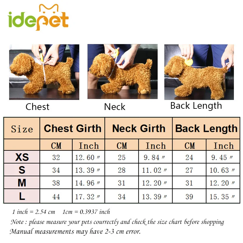 Puppy Clothes Size Chart