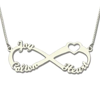 Custom Name Necklace Silver Jewellery Necklaces Infinity Pendant with Love Heart Collier Bijoux Chain Gifts For Women Friends
Custom Name Necklace Silver Jewellery Necklaces Infinity Pendant with Love Heart Collier Bijoux Chain Gifts For Women Friends