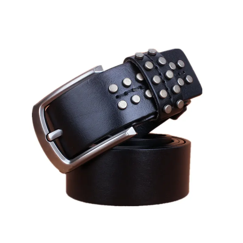 Fashion Rivet Men's Genuine Leather Belt Vintage Mens Belts Luxury Brand 2020 Metal Pin Buckle Street Male Belt Buckles For Men
Fashion Rivet Men's Genuine Leather Belt Vintage Mens Belts Luxury Brand 2020 Metal Pin Buckle Street Male Belt Buckles For Men
