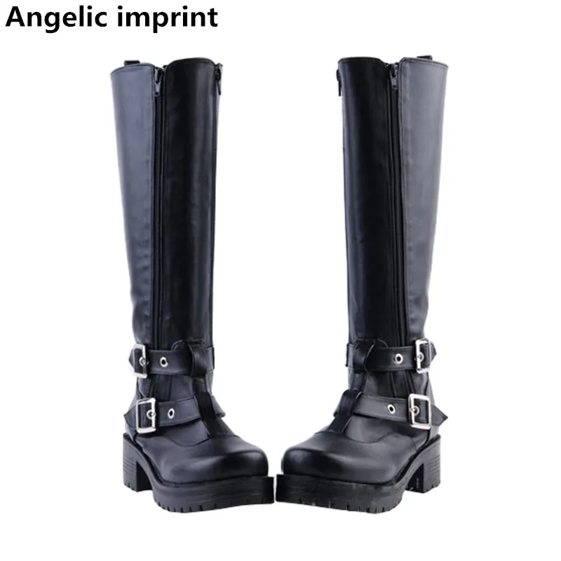 Angelic imprint mori girl Women motorcycle punk boots lady high heels lolita shoes woman princess dress party pumps 5cm 35-39
Angelic imprint mori girl Women motorcycle punk boots lady high heels lolita shoes woman princess dress party pumps 5cm 35-39