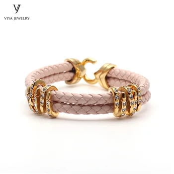 Charming Pink Leather Bracelet For Girl High Quality Cow Braided Cords Leather With Stainless Steel Clasp Women Bracelet Has Box
Charming Pink Leather Bracelet For Girl High Quality Cow Braided Cords Leather With Stainless Steel Clasp Women Bracelet Has Box