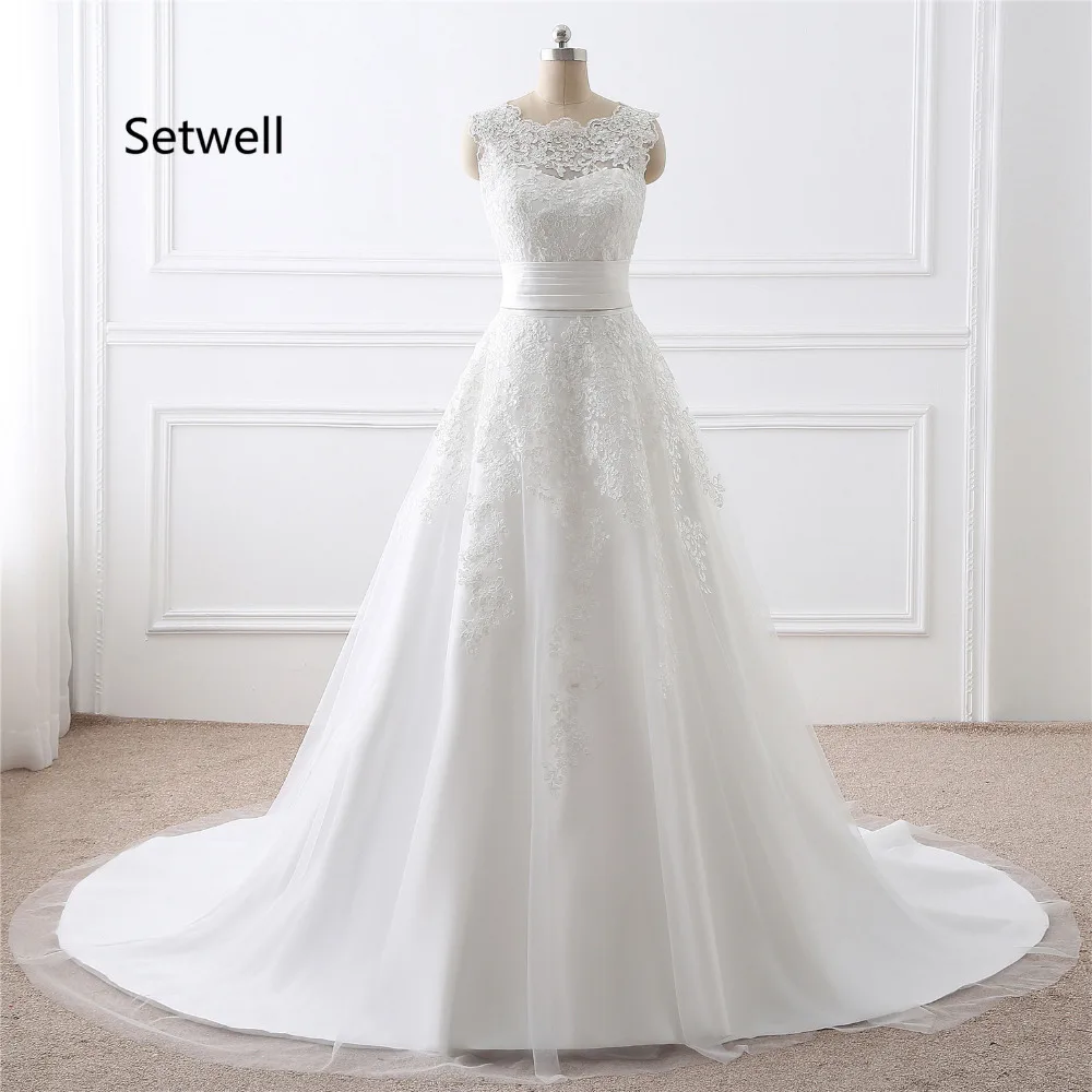 Setwell New Fashion Two Pieces Detachable Wedding Dresses High Quality Appliqued Sweep Train Ball Gown Illusion Wedding Dress
Setwell New Fashion Two Pieces Detachable Wedding Dresses High Quality Appliqued Sweep Train Ball Gown Illusion Wedding Dress