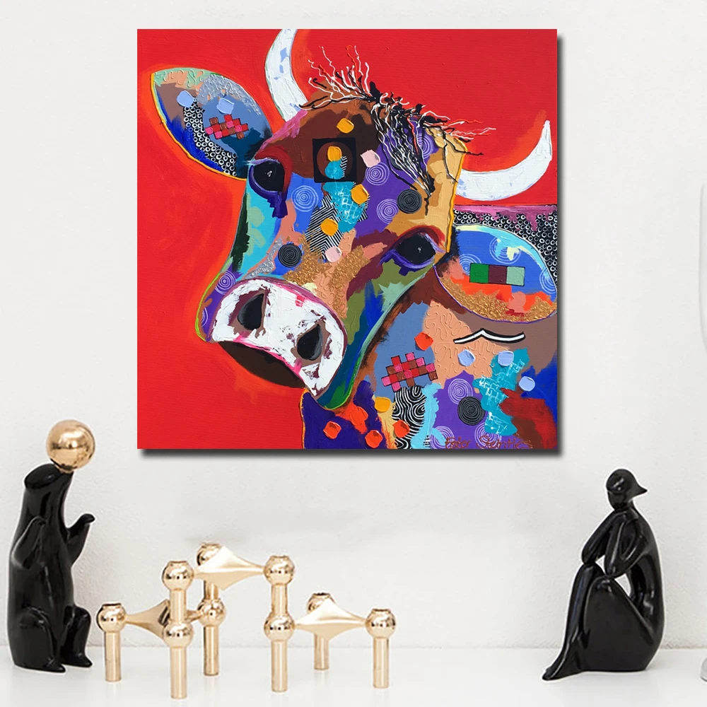 Cartoon Painted Large size printed Canvas Paintings red Cow Oil Paintings Modern Decoration Wall Art Living Room Decor Pictures
Cartoon Painted Large size printed Canvas Paintings red Cow Oil Paintings Modern Decoration Wall Art Living Room Decor Pictures