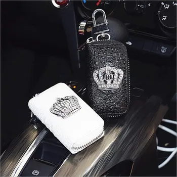 Crystal Crown Diamond Key Case for Car Key Cover Holder Genuine Leather Key Wallets Bag Fashion Women Rhinestone Housekeeper
Crystal Crown Diamond Key Case for Car Key Cover Holder Genuine Leather Key Wallets Bag Fashion Women Rhinestone Housekeeper