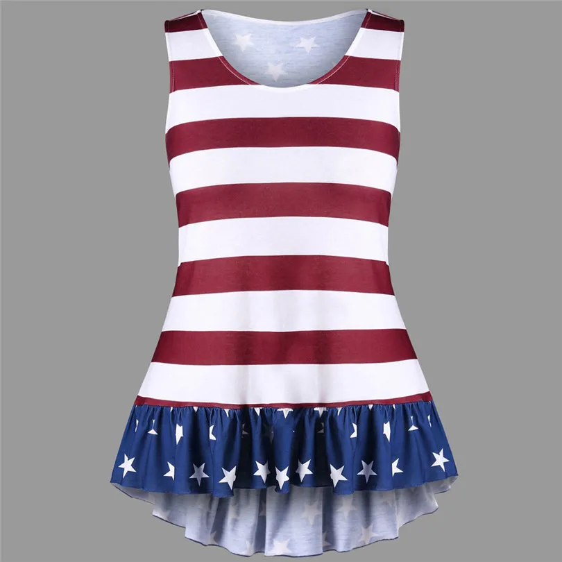 

KWAN_Womens vogue tankini plus Size casual American Flag 3D Print Ruffles Bowknot Patriotic tank top women tankini women 2019 #