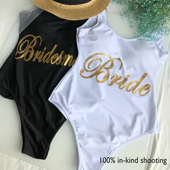 Bride Wedding Party Ladies Sexy DIY Hot Stamping Glitter Letter One-piece Swimsuit Wedding Bikini Beach Swimming Outdoor Decorat
Bride Wedding Party Ladies Sexy DIY Hot Stamping Glitter Letter One-piece Swimsuit Wedding Bikini Beach Swimming Outdoor Decorat