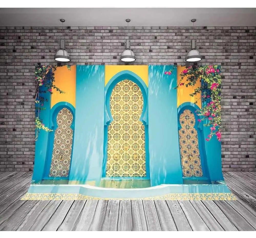 Fountain morocco blue gate bright Color House flower leaves Yellow Wall Background Vinyl cloth Computer print wall backdrops
Fountain morocco blue gate bright Color House flower leaves Yellow Wall Background Vinyl cloth Computer print wall backdrops