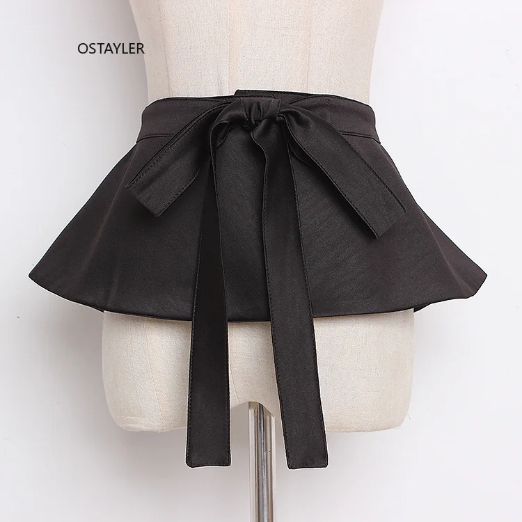 Super Wide Lotus Large Brim Dress Belts Fashion Black Self-tie Spring Shirt Waist Band Satin Fabric Corset Bowler cummerbund
Super Wide Lotus Large Brim Dress Belts Fashion Black Self-tie Spring Shirt Waist Band Satin Fabric Corset Bowler cummerbund