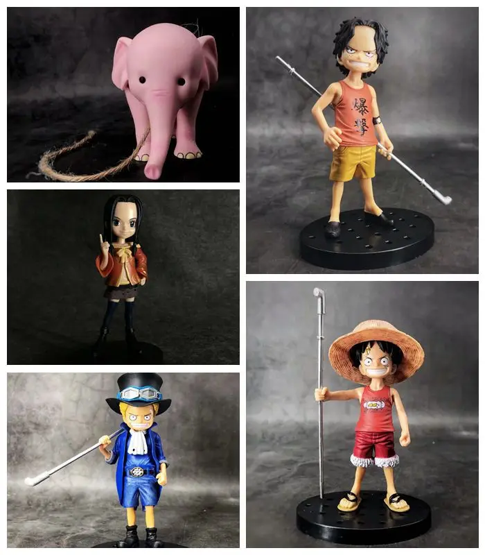 

Anime One Piece DX the Grandline Children Vol Luffy Sabo Ace Elephant Boa Figure Model Toys