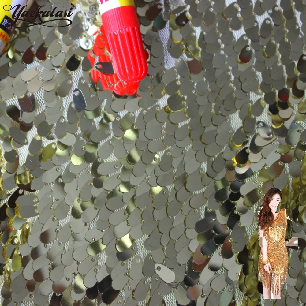 YACKALASI Sequined Lace Fabric Tear Drop Light Gold Embroidered Fabric Allover Sequins Night Dress Fabric 130cm
YACKALASI Sequined Lace Fabric Tear Drop Light Gold Embroidered Fabric Allover Sequins Night Dress Fabric 130cm