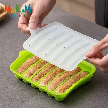 MAIKAMI Sausage Making Mold Silicone Burger Hot Dog Maker Mould With 6 Cavity Patty Makers Microwave Oven Safe Kitchen Gadgets
MAIKAMI Sausage Making Mold Silicone Burger Hot Dog Maker Mould With 6 Cavity Patty Makers Microwave Oven Safe Kitchen Gadgets