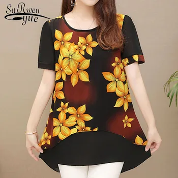 Blusas mujer de moda 2019 ladies tops chiffon blouse shirt Short Floral top for women shirts 4XL-5XL plus size women 4424 50
Blusas mujer de moda 2019 ladies tops chiffon blouse shirt Short Floral top for women shirts 4XL-5XL plus size women 4424 50