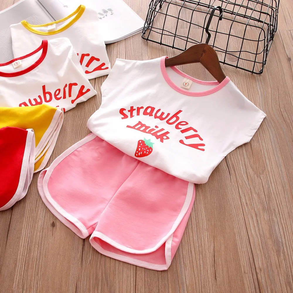 2018 New Summer Item Girl Cute Fruit Suit Including T-shirt+Shorts 2pcs Per Set 
2018 New Summer Item Girl Cute Fruit Suit Including T-shirt+Shorts 2pcs Per Set