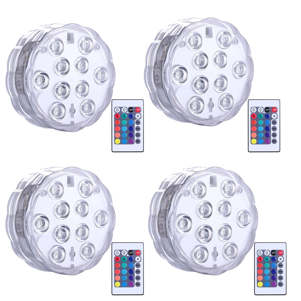 4pcs LED Underwater Lamp with Remote Controller Battery Operated IP68 waterproof Pond Swimming Pool Aquarium colorful LED light
4pcs LED Underwater Lamp with Remote Controller Battery Operated IP68 waterproof Pond Swimming Pool Aquarium colorful LED light