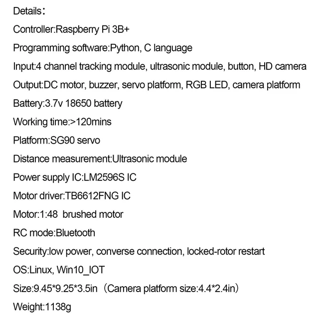 Śledzony zbiornik inteligentny zestaw robota programowanie wideo Bluetooth elektroniczna zabawka DIY zestaw robota samochodowego z Raspberry 4B(4G) tanie i dobre opinie Electric Dorośli 8 ~ 13 Lat 14 Lat i up Fantasy i sci-fi Sport Transport Zwierzęta i Natura 2788602 Robot Kit with Raspberry 4B(4G 2G 1G) Śledzony zbiornik inteligentny zestaw robota programowanie wideo Bluetooth elektroniczna zabawka DIY zestaw robota samochodowego z Raspberry 4B(4G) tanie i dobre opinie Electric Dorośli 8 ~ 13 Lat 14 Lat i up Fantasy i sci-fi Sport Transport Zwierzęta i Natura 2788602 Robot Kit with Raspberry 4B(4G 2G 1G)