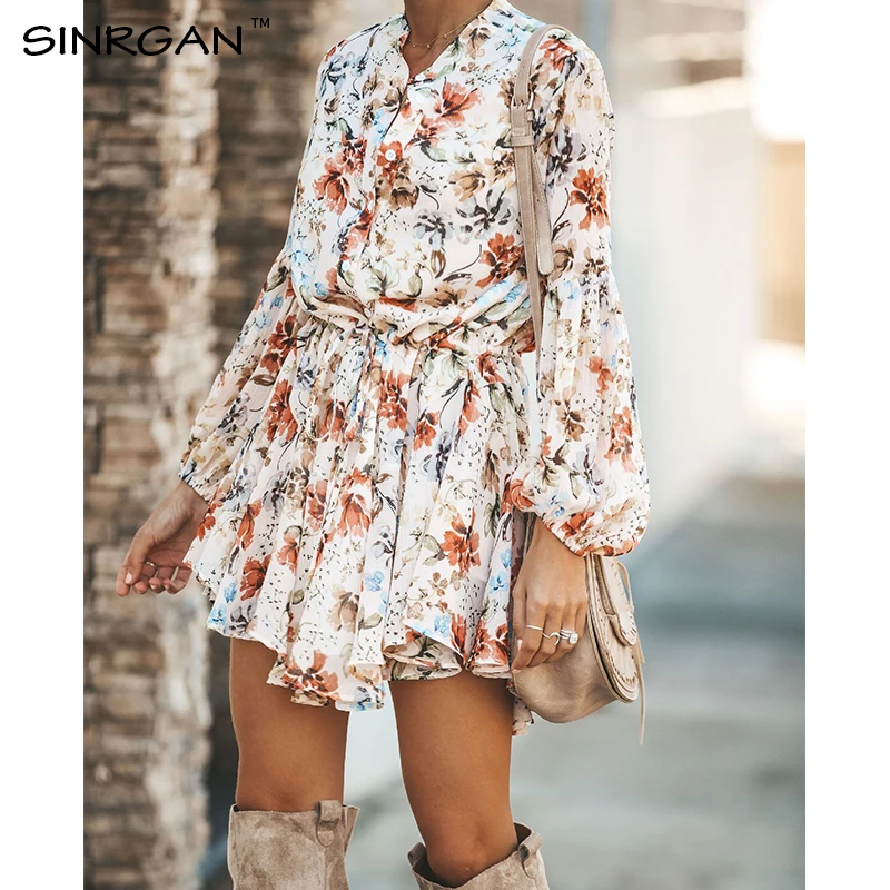 SINRGAN Women Floral Sashes Shirt Dress Beach Ladies Loose Short Korean Dress Autumn 2019 Waist Steetwear
SINRGAN Women Floral Sashes Shirt Dress Beach Ladies Loose Short Korean Dress Autumn 2019 Waist Steetwear