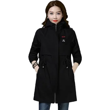 Spring Autumn New Fashion Women Mid-long Trench Coat Female Slim Hooded Windbreaker Women's Plus size Office lady Overcoat F032
Spring Autumn New Fashion Women Mid-long Trench Coat Female Slim Hooded Windbreaker Women's Plus size Office lady Overcoat F032