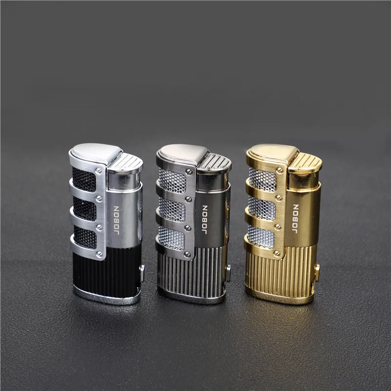 High grade Metal gas Lighter Electronic Lighter Three Turbo Lighter Big firepower Cigar Cigarette Lighters smoking accessories 
High grade Metal gas Lighter Electronic Lighter Three Turbo Lighter Big firepower Cigar Cigarette Lighters smoking accessories