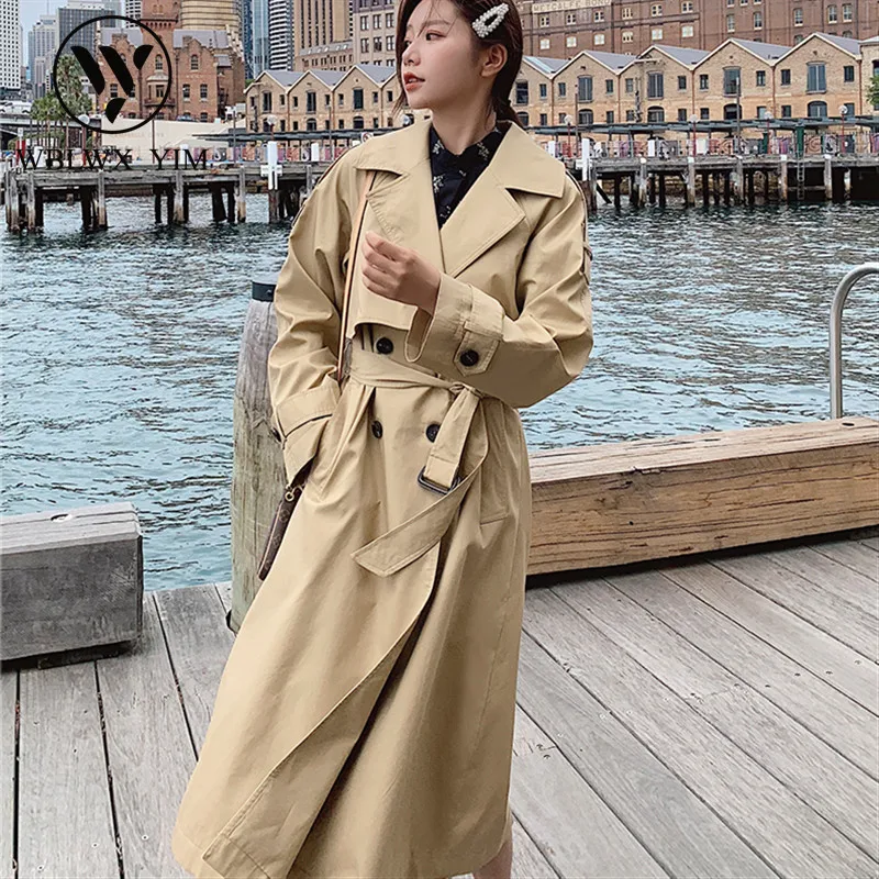 2019 Spring New England Style Women Trench coat Classic Double Breasted Casual Long Trench Women High quality Business Outerwear
2019 Spring New England Style Women Trench coat Classic Double Breasted Casual Long Trench Women High quality Business Outerwear