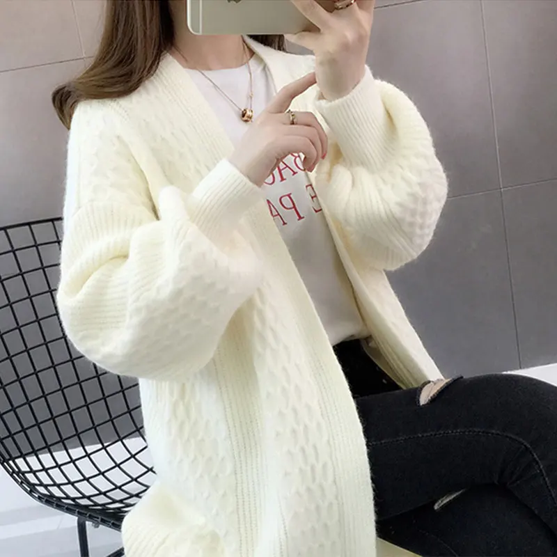 Spring Autumn Sweater Women 2019 Korean Loose Puff sleeve Solid color Female Knit Cardigan Black Feminine coat Plus size SS61
Spring Autumn Sweater Women 2019 Korean Loose Puff sleeve Solid color Female Knit Cardigan Black Feminine coat Plus size SS61