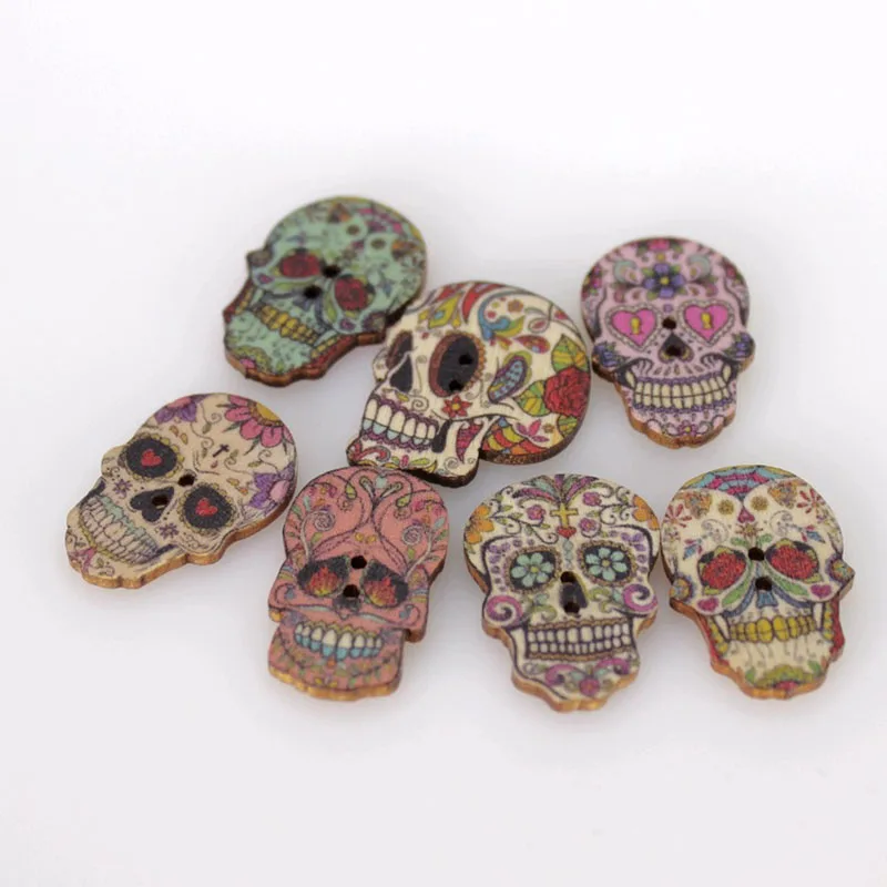 15 Pcs Mixed Amazing Skull Head Painting Wood Button Sewing Craft 2 Holes The Dead Buttons Halloween Skull Fiesta Decorations
15 Pcs Mixed Amazing Skull Head Painting Wood Button Sewing Craft 2 Holes The Dead Buttons Halloween Skull Fiesta Decorations