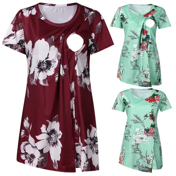 Breastfeeding Pregnant Clothes Women Maternity Short Sleeve Floral Layered Nursing T-shirt Tops Premama Summer Casual Clothing
Breastfeeding Pregnant Clothes Women Maternity Short Sleeve Floral Layered Nursing T-shirt Tops Premama Summer Casual Clothing