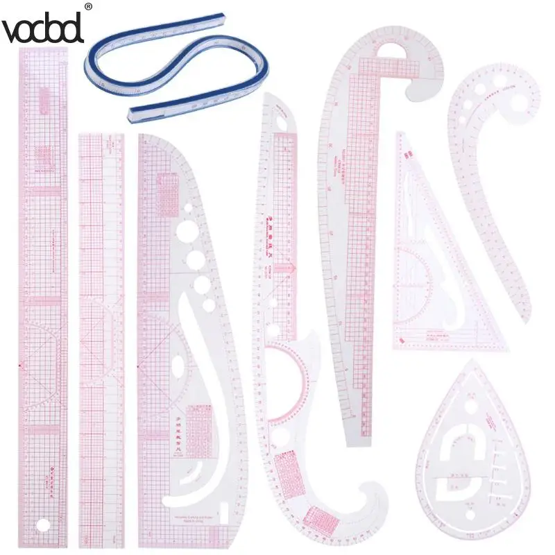 9PCS/SET Cutting Ruler DIY Clothing Sample Grading Sewing Tailor Curve Cutting Rulers Multifunctional Plastic Patchwork Tools
9PCS/SET Cutting Ruler DIY Clothing Sample Grading Sewing Tailor Curve Cutting Rulers Multifunctional Plastic Patchwork Tools