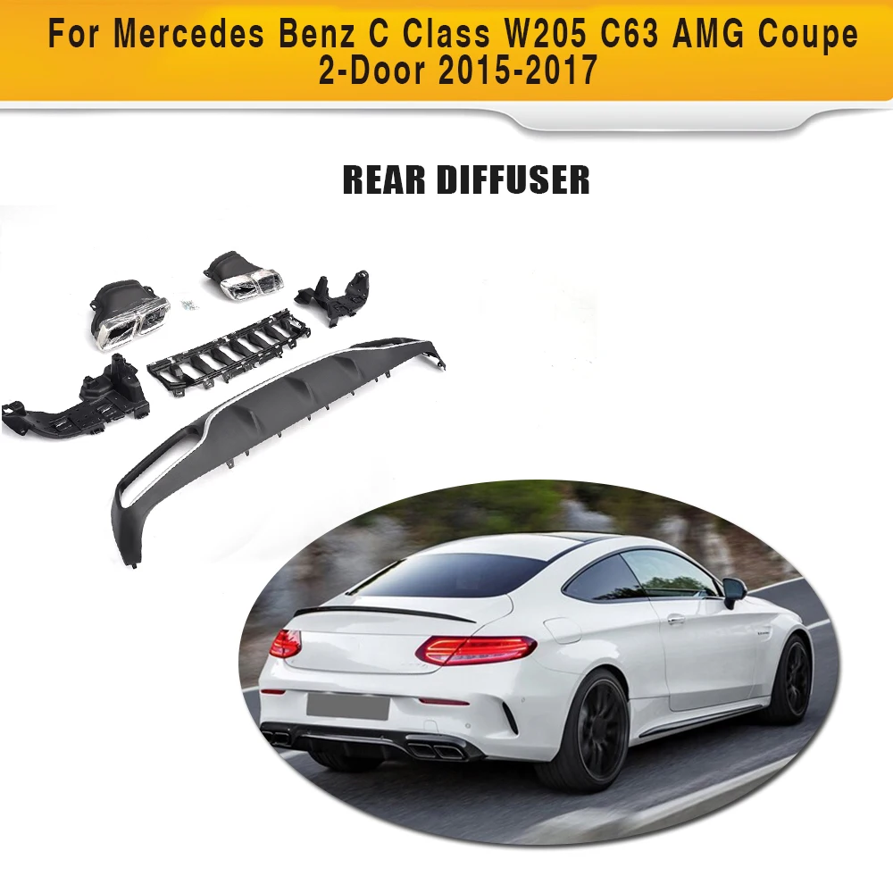 PP Car Rear Diffuser With 4 outlet Exhaust Muffler For Mercedes Benz C Class W205 C63 AMG Coupe 2-Door 2015-2017
PP Car Rear Diffuser With 4 outlet Exhaust Muffler For Mercedes Benz C Class W205 C63 AMG Coupe 2-Door 2015-2017
