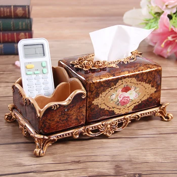 European retro living room household resin multi-purpose tissue box creative tray remote control storage box paper box
European retro living room household resin multi-purpose tissue box creative tray remote control storage box paper box