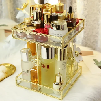 Gold Glass 360 Degree Rotation Cosmetics Storage Box Square Multi-function Gold Glass Rotating Makeup Cosmetic Organizer Box
Gold Glass 360 Degree Rotation Cosmetics Storage Box Square Multi-function Gold Glass Rotating Makeup Cosmetic Organizer Box