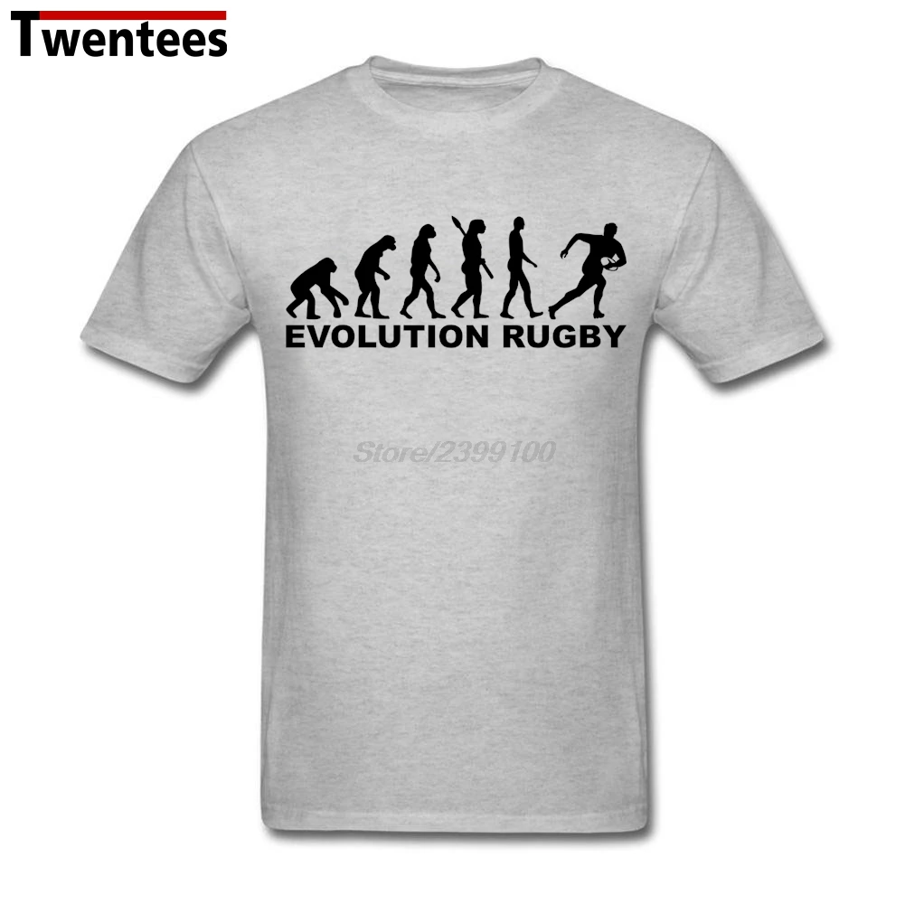 Image Short Sleeve Crewneck Cotton Evolution Rugby Tees Shirt Men Boy Funny 3XL Family Tee Shirts