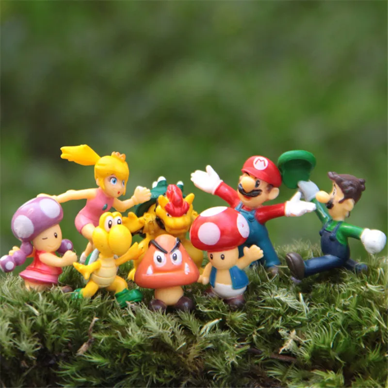 8pcs/set 3-4cm Cute Anime Super Mario Bros Mini Action Figures Mario & Luigi Koopa Resin Action Figures Toys Baby Toy Gift
8pcs/set 3-4cm Cute Anime Super Mario Bros Mini Action Figures Mario & Luigi Koopa Resin Action Figures Toys Baby Toy Gift