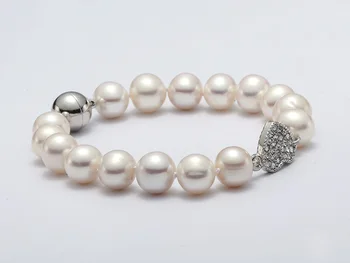 Unique Pearls jewellery Store AAA 9-10mm White Heart Rhinestone Round Natural Freshwater Pearl Bracelet 19cm Magnet Clasp
Unique Pearls jewellery Store AAA 9-10mm White Heart Rhinestone Round Natural Freshwater Pearl Bracelet 19cm Magnet Clasp