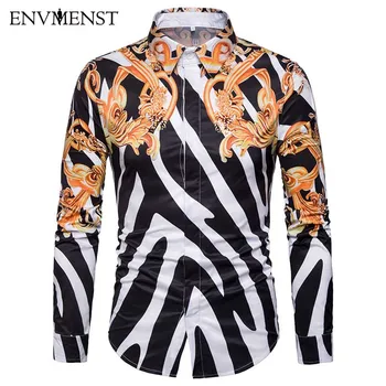 Men Shirt 2018 Male 3D Printed Long Sleeve Shirts Brand Casual Striped Business Slim Fit Camisa Masculina
Men Shirt 2018 Male 3D Printed Long Sleeve Shirts Brand Casual Striped Business Slim Fit Camisa Masculina