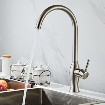 360 Single Handle Single Hole Kitchen Faucet Mixers Sink Tap Kitchen Faucet Modern Hot and Cold Water Brushed Nickel Kitchen Tap
360 Single Handle Single Hole Kitchen Faucet Mixers Sink Tap Kitchen Faucet Modern Hot and Cold Water Brushed Nickel Kitchen Tap